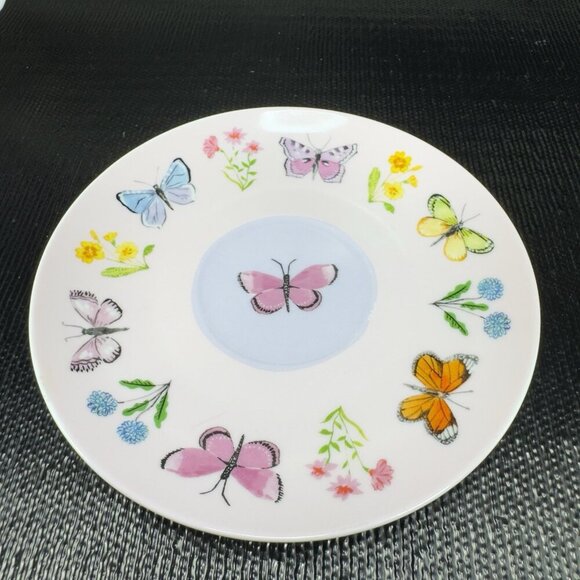 Harvest Green Studio Multicolor Butterfly Pattern Bone China Teacup Saucer Set - Picture 2 of 14